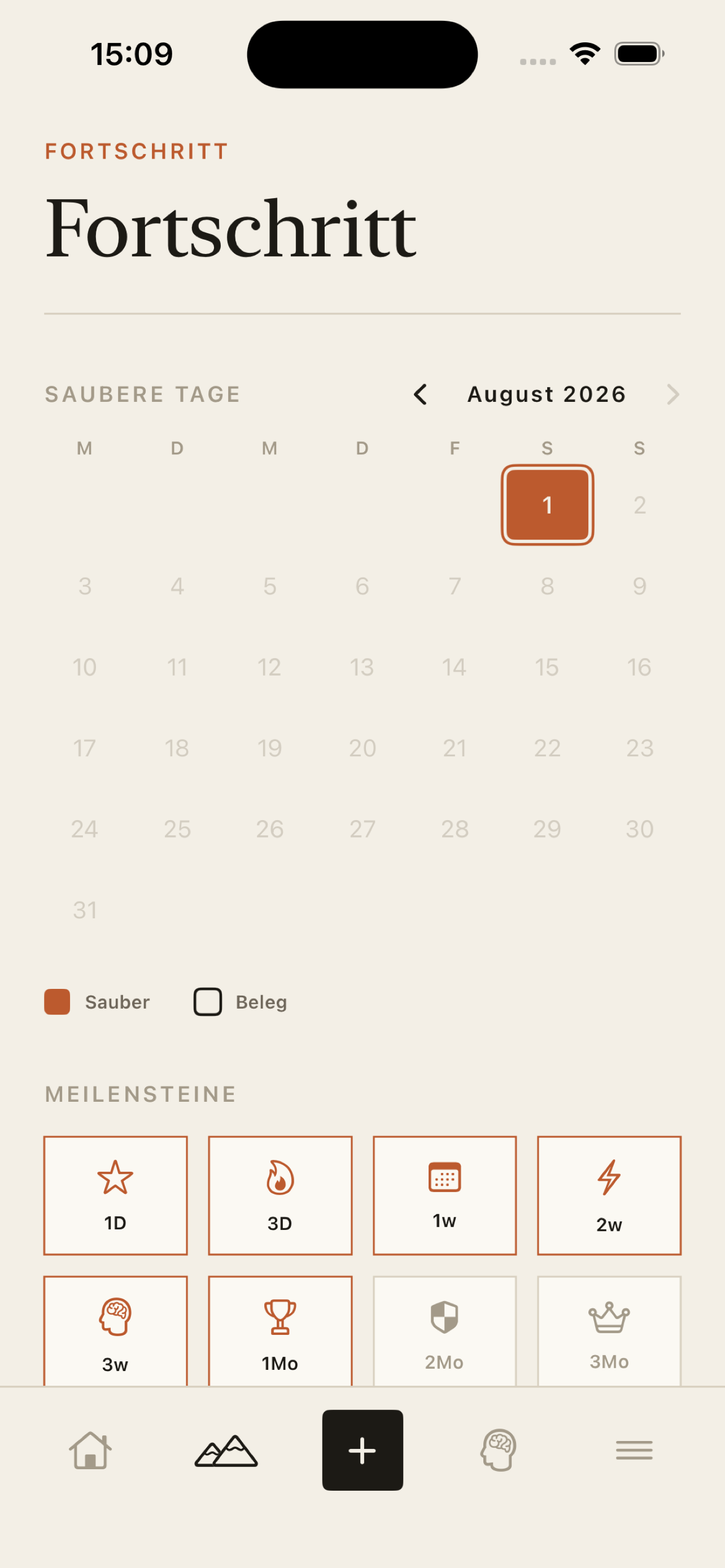 Fortschrittskalender und Einblicke