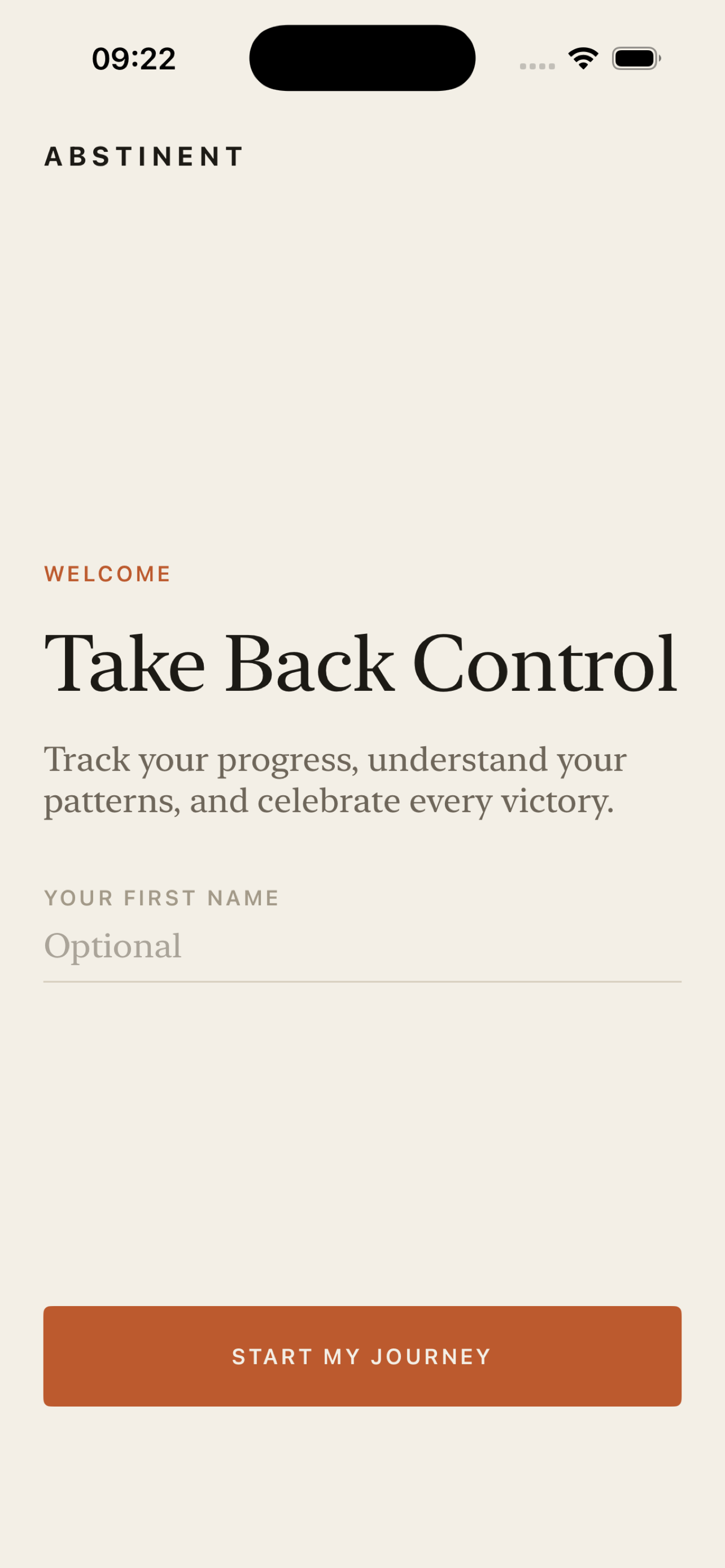 Abstinent onboarding — abstinence or reduction goal