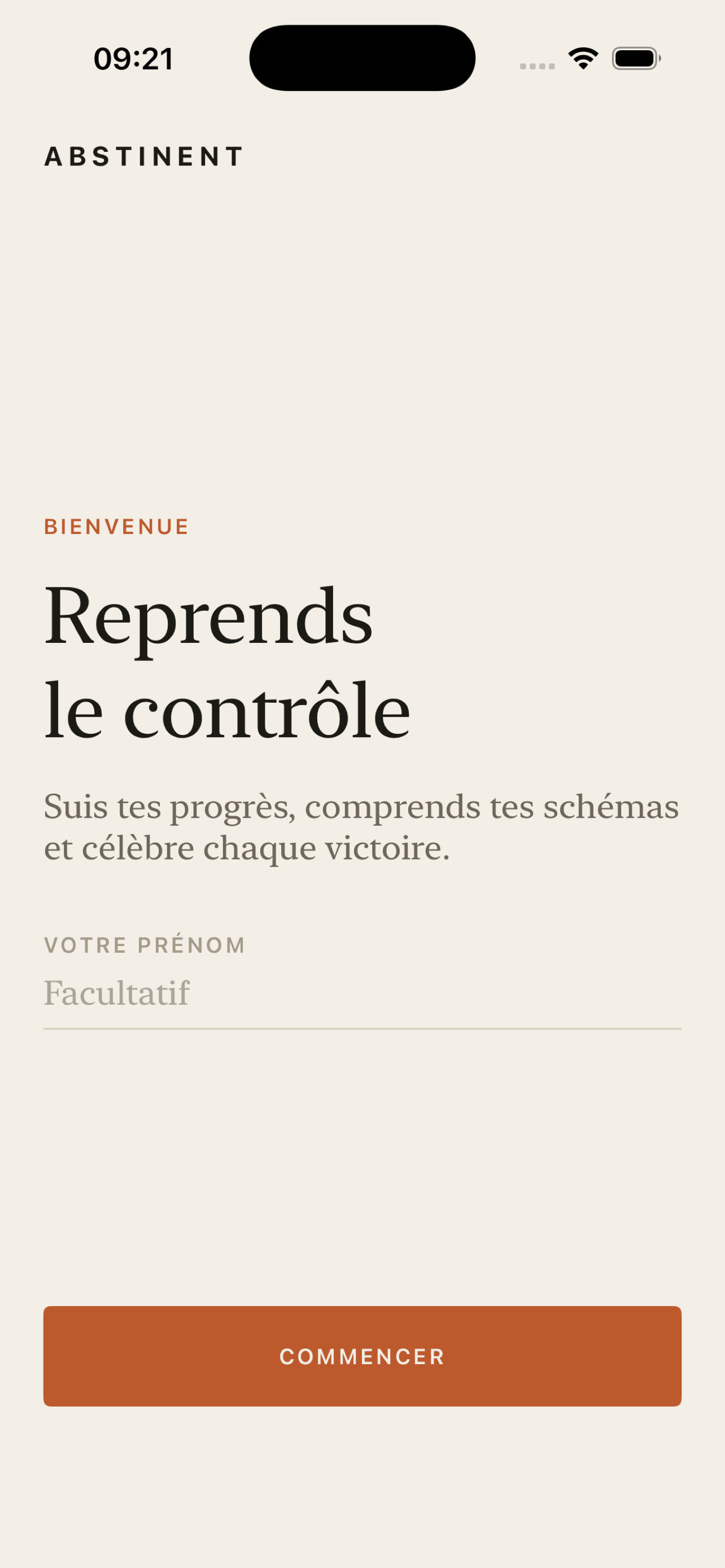 Onboarding Abstinent — abstinence ou réduction