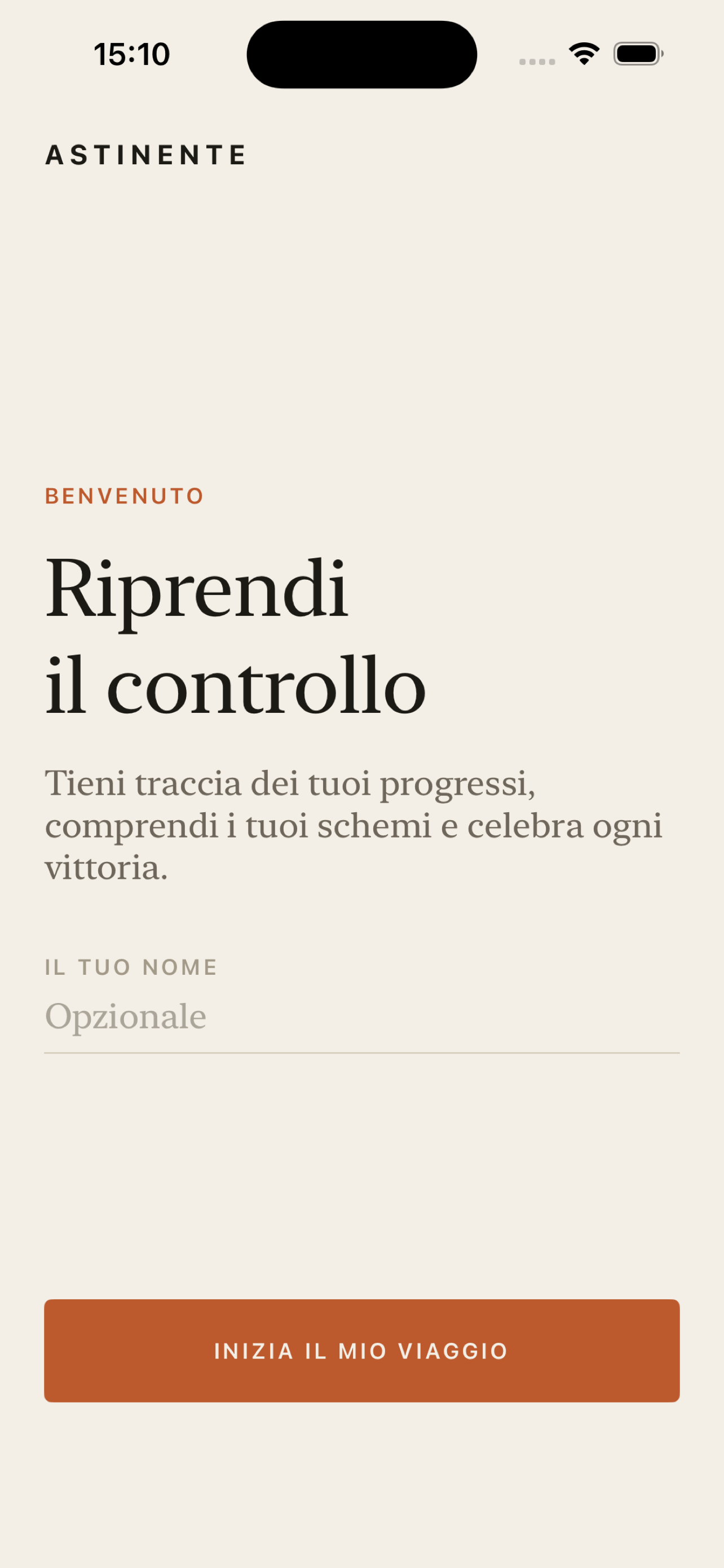 Benvenuto: riprendi il controllo